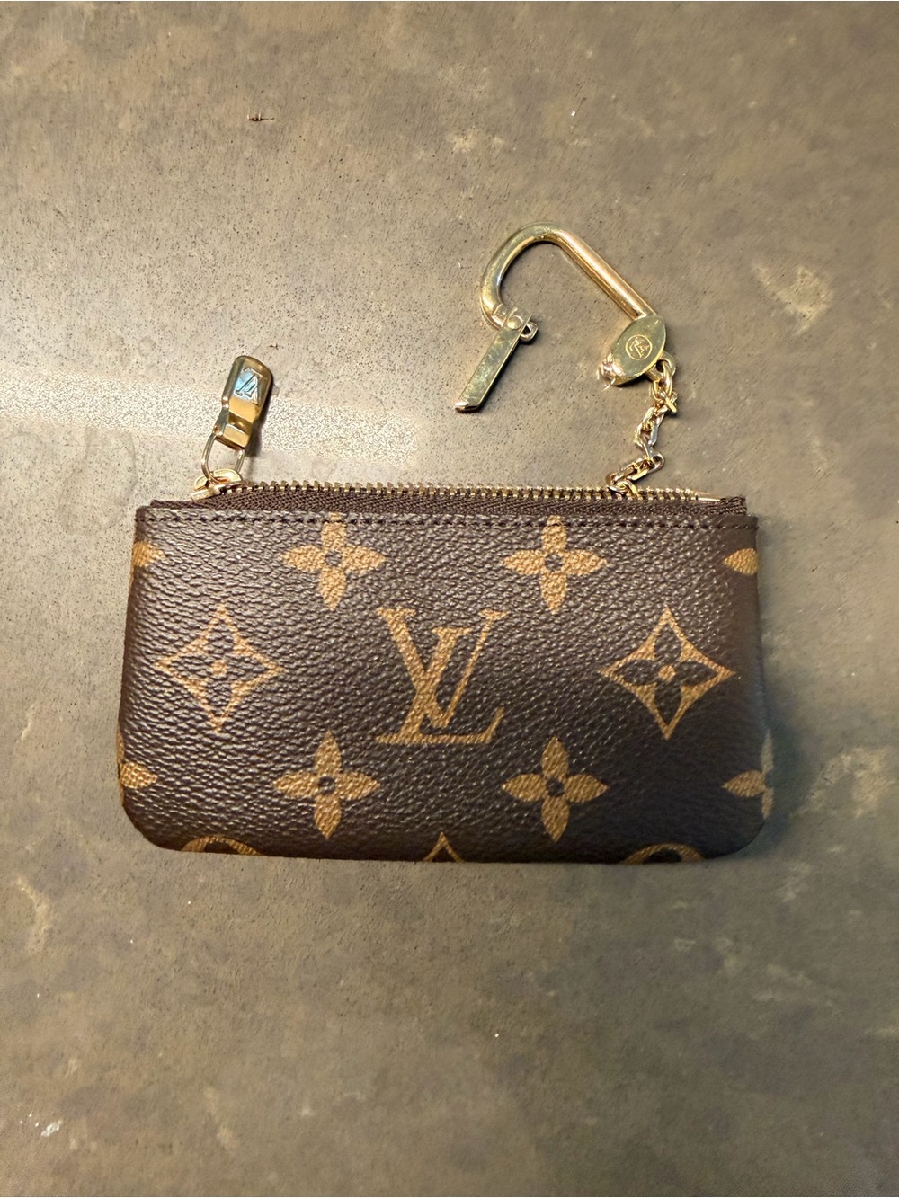 Louis Vuitton Monogram Canvas Key Clesse in Brown with Gold Hardware